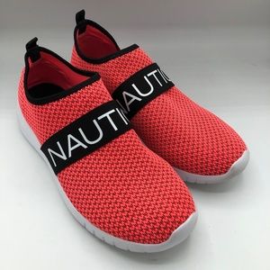 Nautica Fia Coral/Black/White Slip-On Sneakers, Size 10